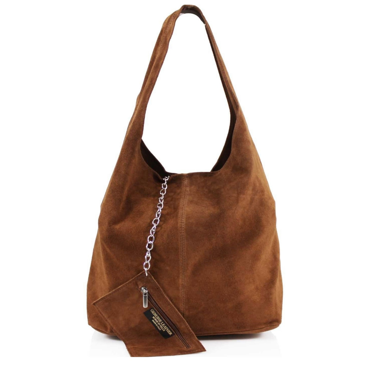 Suede Slouch Bag Walnut Lovely Eira