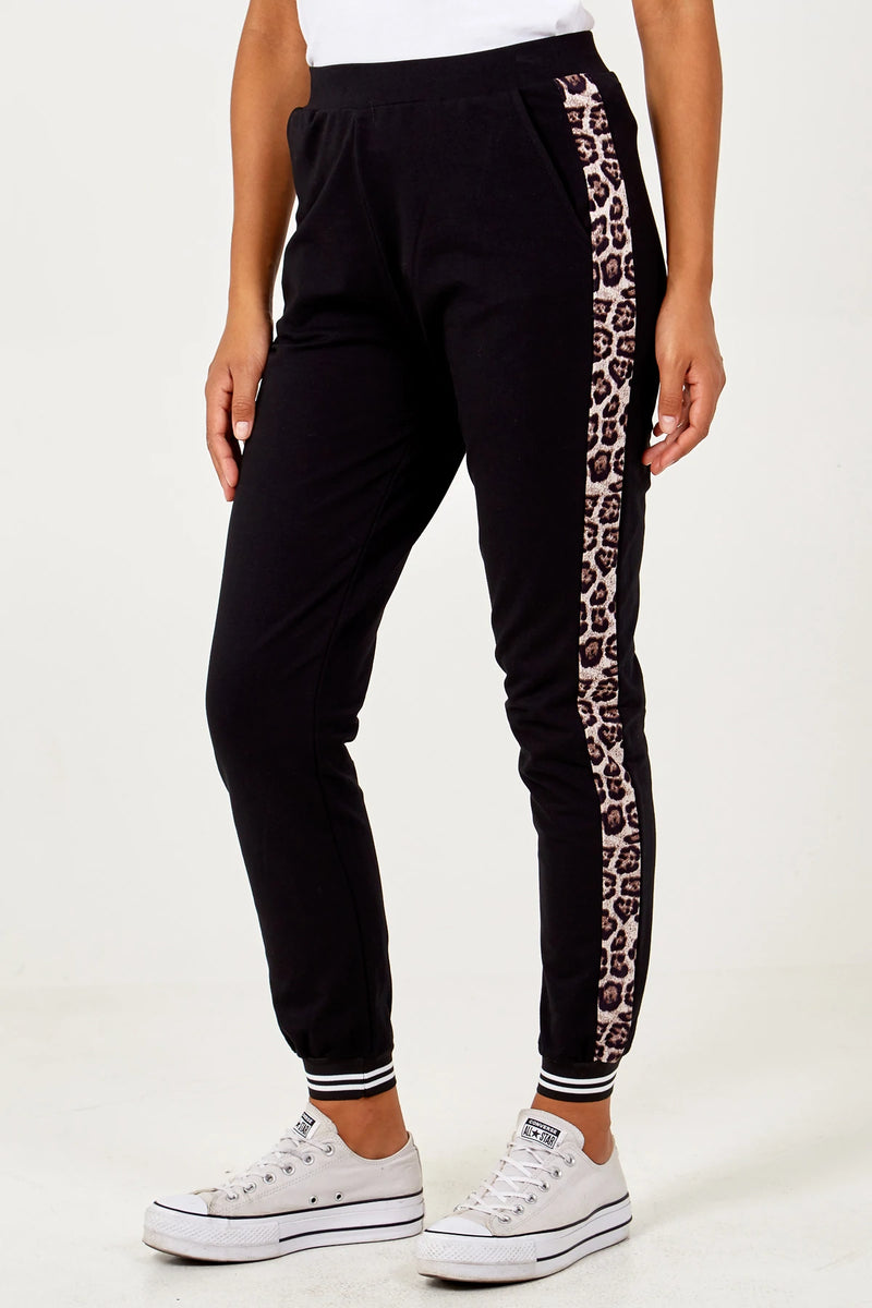 Leopard Print Side Stripe Joggers Lovely Eira