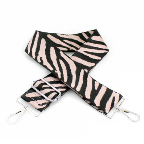 Zebra Bag Strap - Blush Pink