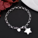 Sterling Silver Chunky Star Chain Bracelet