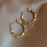 Small Evangeline Beaded Hoop Earrings - Gold