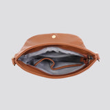 Leather Effect Messenger Bag - Tan