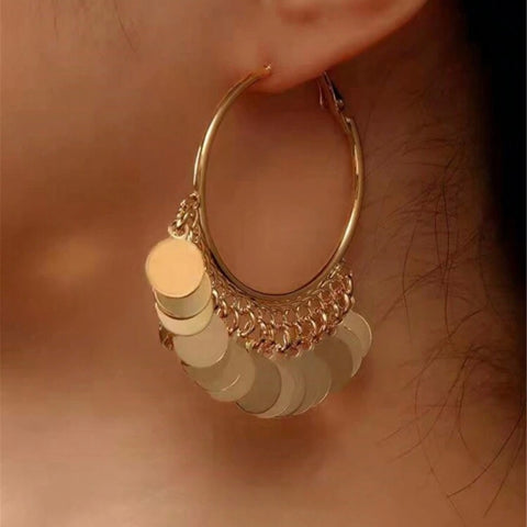 Penny Hoop Earrings - Gold