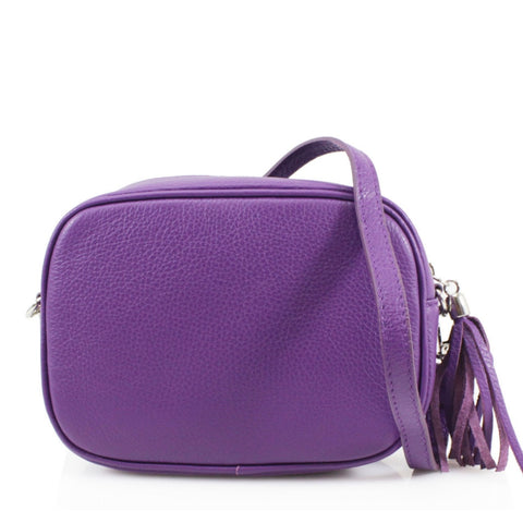 Leather Camera Bag - Purple
