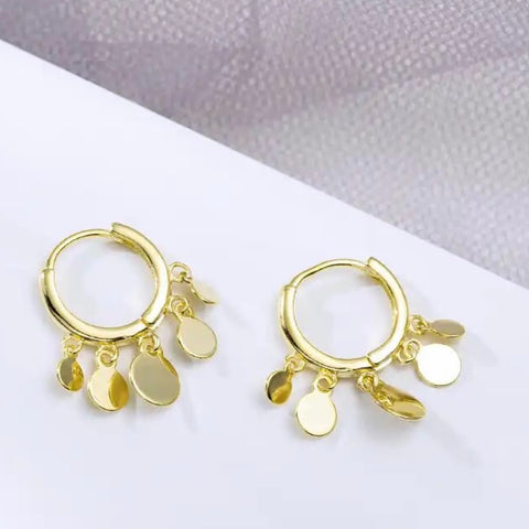 Coin Fall Earrings - Gold