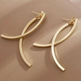 Arc Drop Earrings - Gold