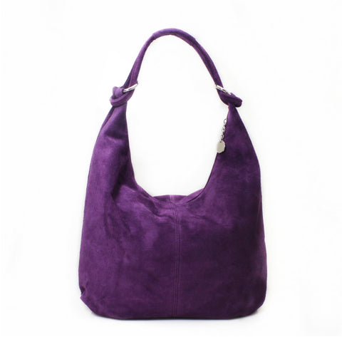 Suede Zipped Oversized Bag - Purple