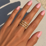 Glitter Star String Ring - Gold