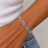 Multi Bar String Bracelet - Silver
