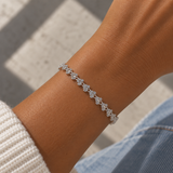 Crystal Heart Bracelet - Silver