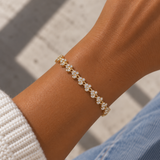 Crystal Heart Bracelet - Gold