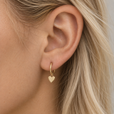 Heart Drop Earrings - Gold