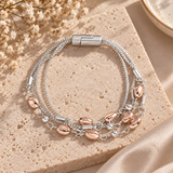 Multi Ball String Bracelet - Rose Gold & Silver