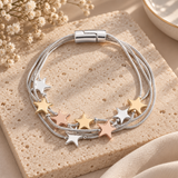 Multi Star String Bracelet - Gold, Rose Gold & Silver