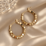 Small Evangeline Beaded Hoop Earrings - Gold