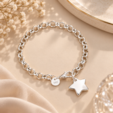 Sterling Silver Chunky Star Chain Bracelet