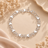 Sterling Silver Heart Chain Bracelet