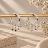 Ball Fall Earrings - Silver