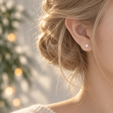 Small Star Earrings - Brushed Silver