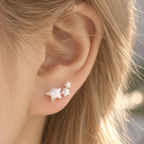 Small Triple Star Earrings