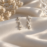 Star Ear Climber Earrings - Silver