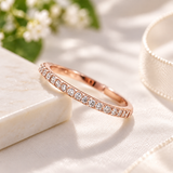 Crystal Band Ring - Rose Gold