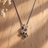 Triple Glitter Star Necklace