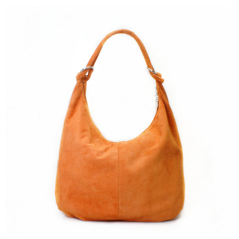 Suede Zipped Oversized Bag - Orange