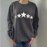Multi Glitter Star Sweatshirt - Charcoal LARGE