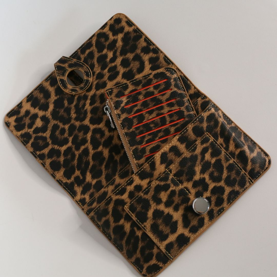 Leopard Print Wallet Coin Purse Brown Leopard