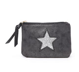 Large Star Coin Purse - Black & Silver