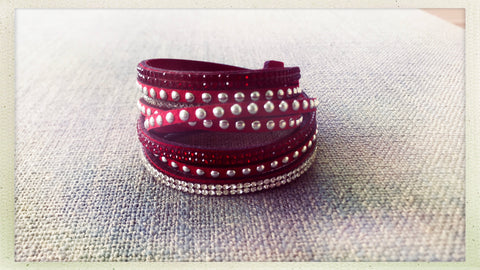 Crystal Wrap Bracelet - Red