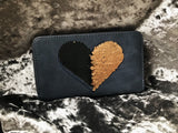 Sequin Heart Wallet - Midnight Blue