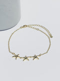 Triple Starfish Anklet - Gold