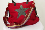 Glitter Star Bag Strap - Red, Purple & Gold