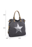 Glitter Star Shoulder Bag - Grey