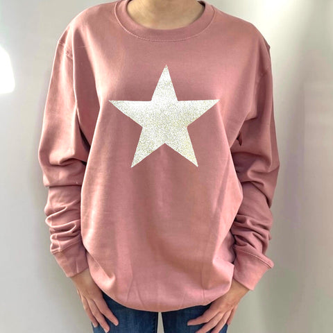 Glitter Star Sweatshirt - Sugar Poppy