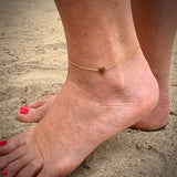 Single Heart Anklet - Gold