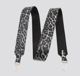 Leopard Print Bag Strap - Black Leopard