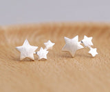 Small Triple Star Earrings