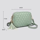 Quilted Leather Effect Camera Bag - Mint