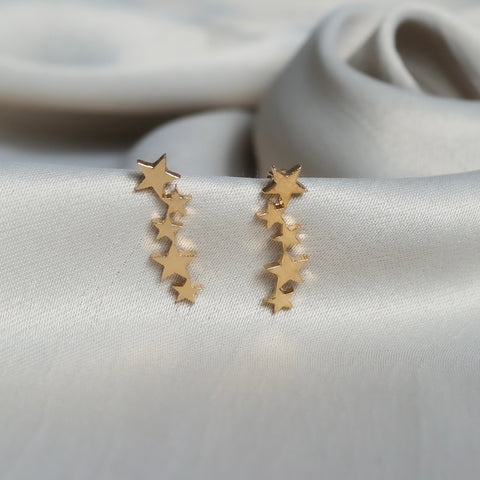 Star Ear Climber Earrings - Gold