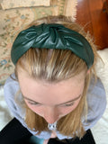 Faux Leather Headband - Olive