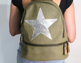 Glitter Star Rucksack - Army Green