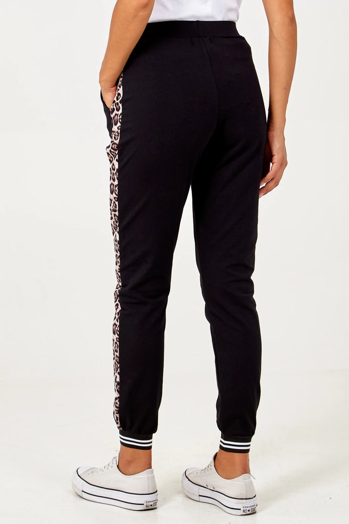 Leopard Print Side Stripe Joggers Lovely Eira