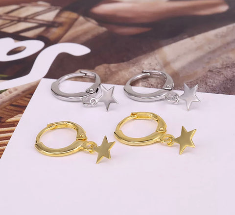 Star Drop Earrings - Gold
