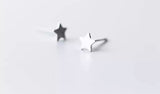 Small Star Earrings - Brushed Silver