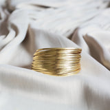 Faux Leather Thong Wrap Bracelet - Gold