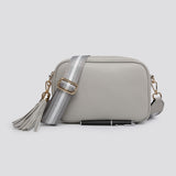 Camera Bag & Glitter Stripe Strap  - Pale Grey