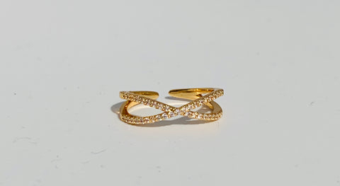 Glitter Twist Ring - Gold